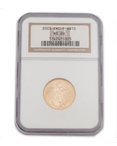 2003 American Gold Eagle 1/4 oz .999 Pure Gold Coin – NGC MS69