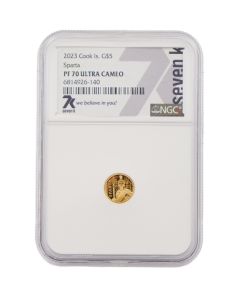 2023 Sparta $5 0.5g Pure Gold Proof Coin – NGC PF70 – Seven K Coins