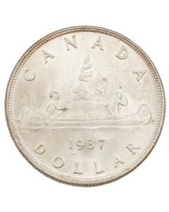 1937 Canada $1 silver dollar Choice UNC very nice 63+