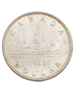 1938 Canada $1 silver dollar nice EF+