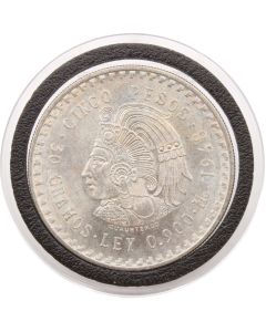 1948 Mexico 5 Pesos .90 silver coin Cuachtemoc 30 GRAMS
