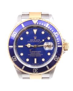 Rolex Submariner Oyster 16613 Blue 40mm 18K Stainless 2002 Mens Watch Bluesy 