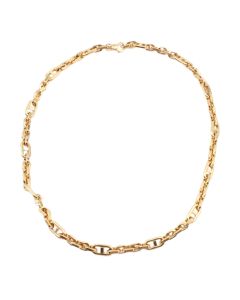 18k Yellow Gold 20 inch Oval & Mariner Hollow Link Italian Chain 19.32 grams 