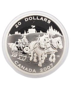 2007 Canada $20 .999 Proof Silver Holiday Sleigh Ride Commemorative Coin