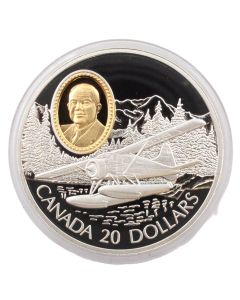 1991 Canada Aviation HAVILLAND BEAVER $20 Dollars Silver coin