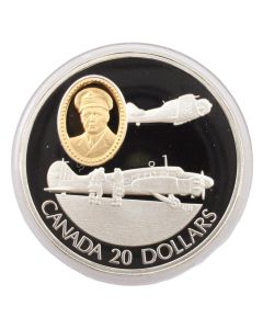 1990 Canada Aviation AVRO ANSON HARVARD $20 Dollars Silver coin