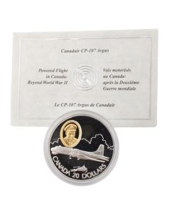 1998 Canada $20 Aviation Series Two Canadair CP-107 Argus - Sterling Silver Coin