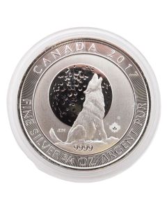 2017 Canada $2 Howling Wolf Moon 3/4 Oz .9999 Fine Silver 