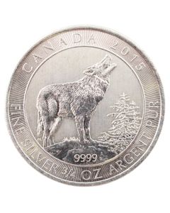 2015 Canada $2 Howling Wolf  3/4 Oz .9999 Fine Silver 