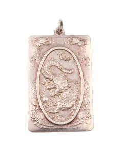 .999 Pure Silver Dragon Pendant Chinese Characters translated to Flying Dragon 