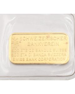 10 Gram Schweizerischer Bankverein 999.9 Pure Gold Scarce Bank of Switzerland 