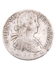 1810 HJ Mexico 8 Reales silver coin a/FINE