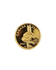 2017 Canada 25-Cent 0.5g Pure Gold Proof Inuit Arctic Hare Coin – No Box/COA