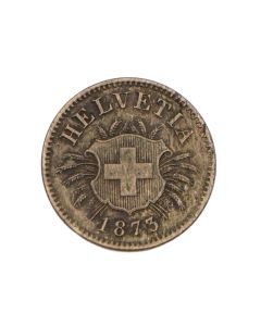 1873 Switzerland 5 Rappen KM5 nice nice EF+