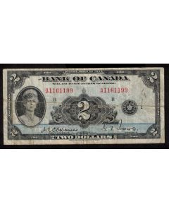 1935 Canada $2 banknote Osborne Towers A1161199 FINE