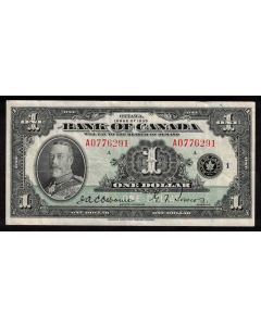 1935 Canada $1 banknote Osborne Towers A0776291 nice VF+