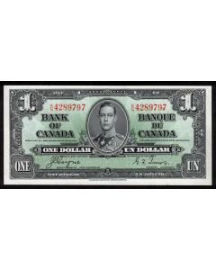 1937 Canada $1 banknote Coyne Towers K/N 4289797  nice Uncirculated