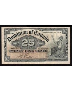 1900 Canada 25 Cent banknote Boville VF+