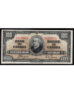 1937 Canada $100 banknote Gordon Towers B/J 4236021 very nice VF+