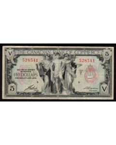 1935 Canadian Bank of Commerce $5 Logan 528541 VF
