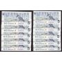 10x 1986 Canada $5 consecutive notes Knight Theissen ANI 8292690-99 CH UNC