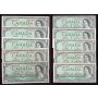 10x 1954 Canada $1 replacement banknotes *AA *CF *BM *CF 10-notes F to EF