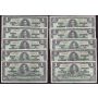 10X 1937 Canada $1 banknotes 10-notes all nice VF or better