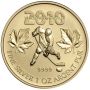 2010 Canada Gold Plated $5 Olympic Hockey Commemorative 1oz Fine Silver