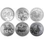 2015 to 2020 Canada $10 .9999 fine Silver Year of the Sheep Monkey Rooster Dog Pig Rat