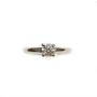 Diamond ring 0.36ct H SI2 set in 19K white gold + 19K plain band  