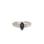 18 Karat White Gold .60 Carat Blue Sapphire and Diamond Ring Type II VS 