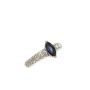 18 Karat White Gold .60 Carat Blue Sapphire and Diamond Ring Type II VS 