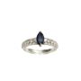 18 Karat White Gold .60 Carat Blue Sapphire and Diamond Ring Type II VS 