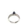 18 Karat White Gold .60 Carat Blue Sapphire and Diamond Ring Type II VS 