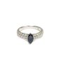 18 Karat White Gold .60 Carat Blue Sapphire and Diamond Ring Type II VS 