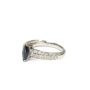 18 Karat White Gold .60 Carat Blue Sapphire and Diamond Ring Type II VS 