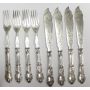 Vintage German Fish set Flatware Wilkens .800 silver 8 piece