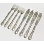 Vintage German Fish set Flatware Wilkens .800 silver 8 piece