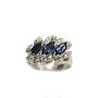 18 Karat White Gold Ladies 1.00 Carat Blue Sapphire and Diamond Ring