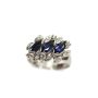 18 Karat White Gold Ladies 1.00 Carat Blue Sapphire and Diamond Ring