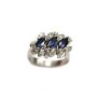 18 Karat White Gold Ladies 1.00 Carat Blue Sapphire and Diamond Ring