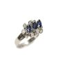 18 Karat White Gold Ladies 1.00 Carat Blue Sapphire and Diamond Ring