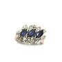 18 Karat White Gold Ladies 1.00 Carat Blue Sapphire and Diamond Ring