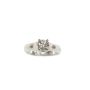 Hearts & Arrows Diamond ring 0.47ct F VS2 Ideal cut 19K white gold 