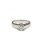 Hearts & Arrows Diamond ring 0.47ct F VS2 Ideal cut 19K white gold 