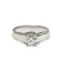 Hearts & Arrows Diamond ring 0.47ct F VS2 Ideal cut 19K white gold 