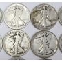 20x Walking Liberty Half Dollars 5x1917 17do 6x18 18d 2x20 20d 2x20s 2x23s  