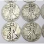 20x Walking Liberty Half Dollars 5x1917 17do 6x18 18d 2x20 20d 2x20s 2x23s  