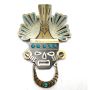 Mexico Piedra Negra sterling turquoise brooch 