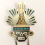 Mexico Piedra Negra sterling turquoise brooch 